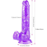7.08 Inches Realistic Dildo For Beginners, Anal Dildos With Strong Suction Cup Base, Lifelike Fake Penis For Women/Men/Gay, Adult Sex Toy For G Spot Stimulator Anal Plug Training Set (Purple)