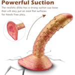 Realistic Huge Silicone Dildo For Women? Big Dildo With Strong -Suction Cup?Adullt Toys For Women Pleasure Dildo ?Dildo For Men (C-Beaded Red Gold)
