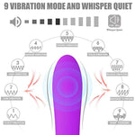 Thermostatic Vaginal Massage Stick - Usb Rechargeable Silicone Mute Waterproof Universal Vibrator 9 Vibration Modes For Muscle Massage, Clitoral G-Spot Nipple Stimulation (Purple)