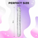 Transparent Double Ended Realistic Dildo Flexible Clear Dildos Long Dong For Double Sided Lesbian Anal Play G-Spot Stimulator Sex Toys For Women/Men/Lesbian (Gg-15) (Normal) (Transpanent)