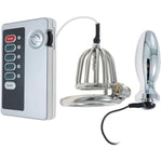 Electric Shock Hollow Chastity Lock Chastity Device Men'S Anal Plug Set Adult Sex Toy