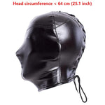 Full Face Restraint Head Hood - Lbdsm Fetish Hood Leather Bondage Masks Breathable Hood Mask Adult Sex Toys