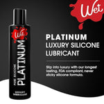 Platinum Silicone-Based Personal Lubricant | Ultra Smooth, Super Slick, Hypoallergenic, Long-Lasting Performance, Waterproof Formula| Lube For Men, Women & Couples, 9 Fl Oz