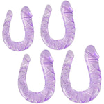 Double-Ended Dildo, Flexible Realistic Jelly Dildos Dong For Anal Play G-Spot Stimulator Sex Toys For Women Lesbians