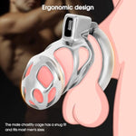Chastity Cock Cage Device For Men - Zinc Alloy Hidden Lock Chastity Cage With 3 Active Rings & Keys Adult Sex Toys Male Penis Exercise And Abstinence (Silvery)