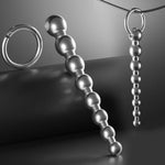 Penis Plug Stainless Steel Urethral Sound Multi Bead Urethral Plug Claspable O-Ring Urethral Dilator Sex Toys For Male Masturbation (4.6’’)