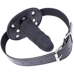 Sm Realistic Penis Gag Sex Bondage Mouth Gag With Adjustable Leather Strap For Couple Restraint Set (Length: 10Cm, Silver)