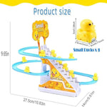 Small Ducks Climbing Toys, Electric Llittle Duck Climbing Stairs Toy, Duck Roller Coaster Tracks Slide Set With 9 Ducks Led Lights And Music, Small Duck Ladder Toy For Toddlers And Kids
