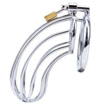 Male Chastity Cage - Large Metal Cock Cage Chastity Device Locked With 3 Sizes Rings And 2 Keys, Adult Sex Toys & Games For Men Penis Exercise And Abstinence, Silver