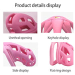 Resin Cock Cage Chastity Cage 3.0 Male Chastity Device With 4 Rings Penis Male Chastity Device Pink Chastity Cage Lightweight Chastity Cage For Man Penis Bondage Exercise Male Sex Toy?Standard?