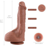 8.1" Dual-Density Silicone Dildo, 6.4" Insertable Realistic Penis With Removable Kliclok System, Hands-Free Play Soft Sex Toy - Beginner Series