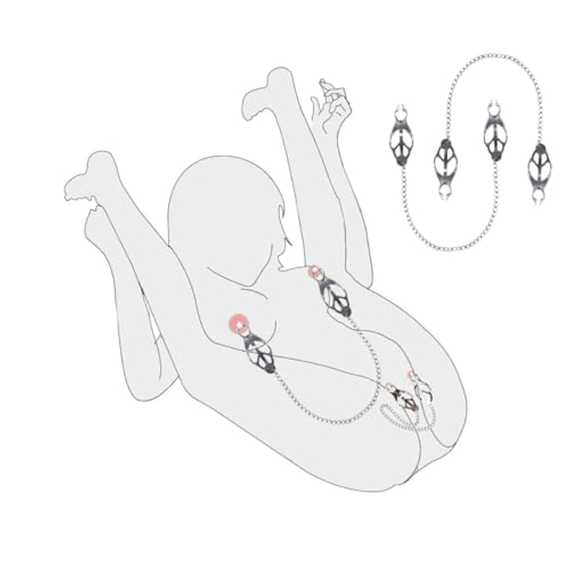 Pussy Spreader, Sm Nipple Clamps Labia Spreader, Metal Bdsm Labia Spreader For Women Labia Clip Nipple Clips Vaginal Spreader Fetish Bondage Gear Accessories Vagina Restraints Kit Adult Sex Toy