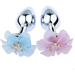 Metal Anal Plug Male & Female Vestibular Toys With Pink Flower Base Anal Plug Sm Adult Masturbation Tool Anal Toy Butt Plug Unisex L