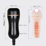 Male Masturbators Cup With Massage Gun Connector Auto Thrusting Pocket Pussy Male Stroker Realistic Vagina Adult Sex Toys For Man Masturbation
