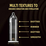Ribbed & Studded Latex Condoms for Men, Medium Size, 60 Count Total