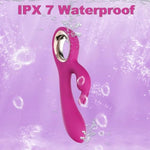 G Spot Vibrator Female Sex Toys - 2 In 1 Soft Vibrating Dildos With 10 Vibrations & Dual Motors Pink Dildo, Waterproof Rabbit Vibrators Adult Sex Toys For Woman Or Couple (Rose Red)