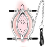 Labia Spreader Clit Clamp Pussy Spreader Adjustable Pussy Clamp With Leash Bdsm Toys Clitoris Teasing Clip Bondage Accessories Gear Sex Bondage Restraints Fetish Sm Sex Toys For Women Couples Female