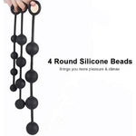 1PC Big Silicone Anal Plug Anal Beads Unisex Butt Plug Expander Toys with 4 Balls (L)
