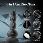 360°Rotation Anal Vibrators Prostate Massager, 10 Modes Rotating Vibrating Anal Beads Led Display Butt Plug With Remote Control, Strap-On Anal Sex Toys With Strong Suction Cup Adult Toys For Men