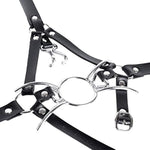 Metal Spider Ring Gag With Head Slave Harness Nose Hook Flirting Mouth Gags Sex Toys For Couple Adult Games Unisex Sex Products (Silver)