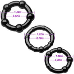 Male Penis Ring 3 Pcs Cock Rings Kits Delay Rings With Massager Bumps For Longer Harder Stronger Erections Testicle Stretcher Tpe Adult Sex Toys (Black)