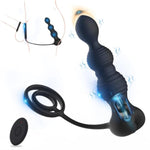 Thrusting Anal Vibrator Remote Control Men Prostate Massager With 2 Vibrating Silicone Cock Ring Stimulator Anal Plug Dildo 10 Vibrating,Butt Plug Male Sex Toys P Spot Games Gay Couple Enema Pleasure