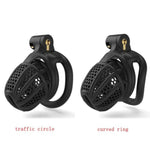 Male Chastity Device Cock Cage 3D Honeycomb Chastity Devices With 4 Active Sizes Rings Resin Lightweight Bondage Locked Penis Bdsm Penis Exercise Bondage Gear (Black, Arcuate Ring)