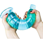 Silicone Sex Toy Anal Plug Realistic Dildo, 9.65 Inch Imitation Mineral Water Bottle Silicone Dildo, Striped Layered Design Experience Double Pleasure (Green)