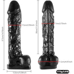 Sex Toys For Women 14.76 Inch Black Realistic Huge Big Dildo With Veiny Textures, Lifelike Balls And Extra Wide Suction Cup Base Thick Dildos For Anal G-Spot Stimulation