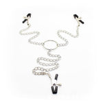 Pu Leather Three-Point Nipple Clamps Pussy Clamps With Chain Non-Piercing Set Body Jewelry, Adjustable Breast Clips Labia Clit Clamp Sex Harness Bondage Gear & Accessories