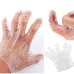 Silicone Massage Gloves Adult Flirting Sex Glove G-Spot Nipple Massager Transparent Masturbation Vagina Stimulator Sexy Finger Cots Finger Sex Toys Sm Game Bedroom For Couples Men Women