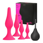 Anal Plug Sex Toys, 5Pcs Sex Anal Toys Silicone Butt Plug Training Kit For Adult Sex Toys & Games Women Male And Beginners (Rose Red)