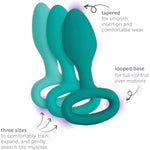 3-Piece Plug Training Set, Tapered Designs With Bottom Ring For Easy Insertion, Beginner Friendly, Waterproof & Body-Safe Silicone