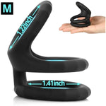 Triple Penis Ring For Men - Black Silicone Cock Ring For Harder Longer Stronger Erections - Erection Enhancing Sex Toy (M: 1.22-1.41 Inch)