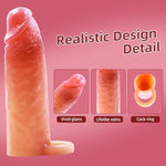 Penis Sleeve Cock Sleeve Extender - Realistic Soft Silicone Penis Enlarger Penis Ring,Mens Sex Toys Penis Cuff Thickened Testicle Ring Male Adult Toys, Penis Extender And Penis Enlarger For Men
