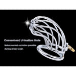 Male Chastity Device Cock Cage With 3 Sizes Of Rings, Premium Metal Silver Locked Cage Adult Sex Toy For Men, Lock And 3 Keys Included