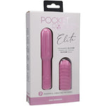 Doc Johnson Pocket Rocket - Elite - Rechargeable Silicone Vibrator with Textured Sleeve - 7 Powerful Vibrating Patterns - Pink