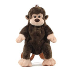 Adorable Monkey Backpack With Leash Fluffy Monkeys Stuffed Animals Shoulder Backpacks Lifelike Monkey Leash Casual Bag