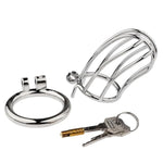 Metal Chastity Cage With Leather Bondage Straps, Hollow Penis Cage Sex Toys With Invisible Lock, Chastity Device & Cock Ring For Men Sm Slave Bondage (50Mm)
