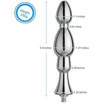 6.15” Metal Bead Anal Dildo, Smooth Aluminium Anal Wand With Kliclok System For Premium Sex Machine