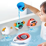 Baby Bath Toy For Toddlers 1-3, Kids Bathtub Water Toy Set 6 8 9 12 Month W/ Shower Cup, Crab, Bird, Cloud & Wind Up Boat, Infant Fun Summer Pool Birthday Gift 2 3 4 Year Old Boys Girls