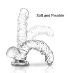 7 Inch Huge Realistic Dildo Clear Sex Toy with Small Glans,Big Jelly G Spot Dildo with Suction Cup for Vaginal Anal Play Soft Penis Beginners Sex Toys for Women Men Couple
