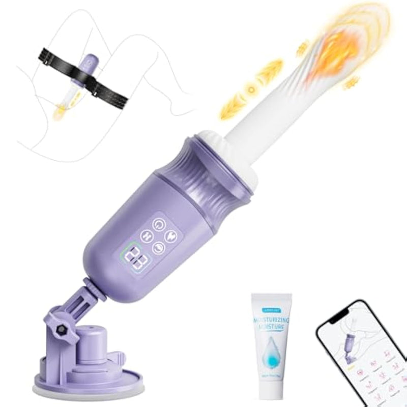 App Control Sex Machine Thrusting Dildo Vibrator Adult Sex Toys With Heating Function For Men/Women, Anal Dildo Machine Adult Toys With 10 Vibrating & Thrusting Modes For G Spot Clit Anal Stimulation