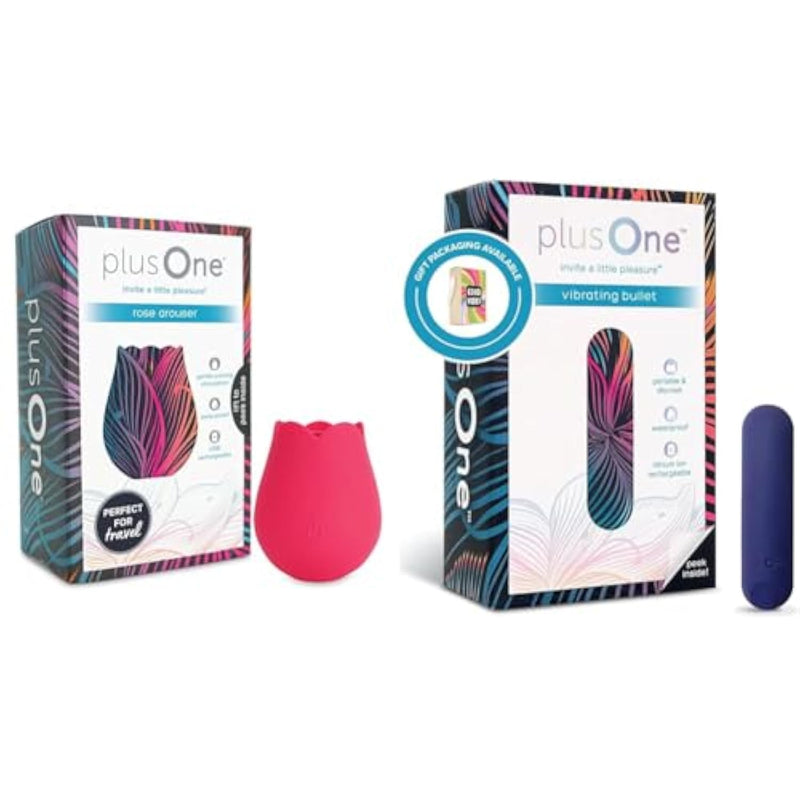 10-Speed Clitoral Stimulator & Bullet Vibrator Set - Rose & Mini Waterproof Silicone Massagers With Usb Charging