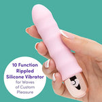 Pink Ripple 10 Function Wavy Vibrator - Silicone - Waterproof & Beginners Friendly