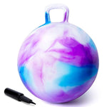 Hopper Ball, Hopping Toys For Kids, 22 Inch Bouncy Ball With Handle For Boys Girls Aged 10+, Inflatable Clouds Bounce Hopper Toy With Pump