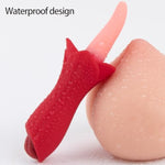 Female Sex Toys Clitoral Nipple Stimulator 10 Frequency Tongue Vibrator G Spot Vibrator Tongue Licking Teaser Adult Massage Vibrator for Women and Couple Partners (Rose)