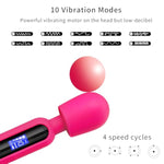 Vibrator Wand Adult Sex Toys & Games Vibrating Massager For Clitoral Stimulation Powerful Vibrator Pleasure With 10 Modes Lcd Display Birthday Gifts For Women Men Couples Games (Rose Red)
