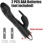 Silicone Rabbit Vibrator For Women Dual Head Vibration 10 Powerful Vibrating Modes Clitoral Stimulator Massager Aaa Battery (Not Included) Powered Waterproof Dildo For Couple Adult Sex Toy (Black)