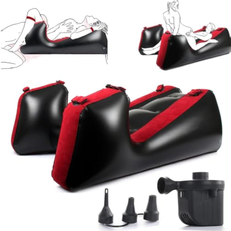 Inflatable Sex Sofa Chair With Electric Air Pump, Sex Bondage Furniture Ramp Cushion, Couples Bdsm Toys Deeper Position Support Pillow, Pvc Flocked